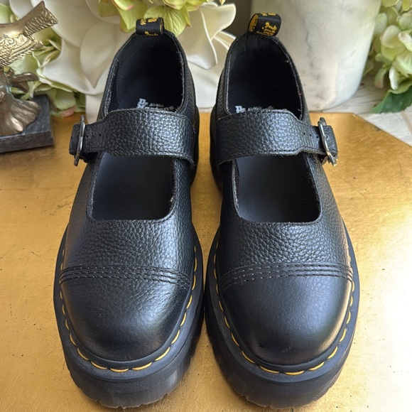 Dr Martens Women's Addina Flower Buckle Platforms - Picture 2 of 16